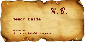 Mesch Balda névjegykártya